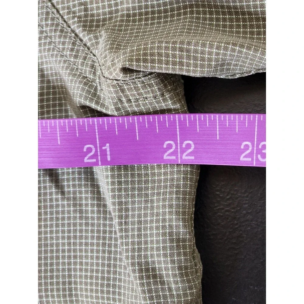 The North Face Tekware Technology Shirt Mens Medium Green Button Up Short Sleeve